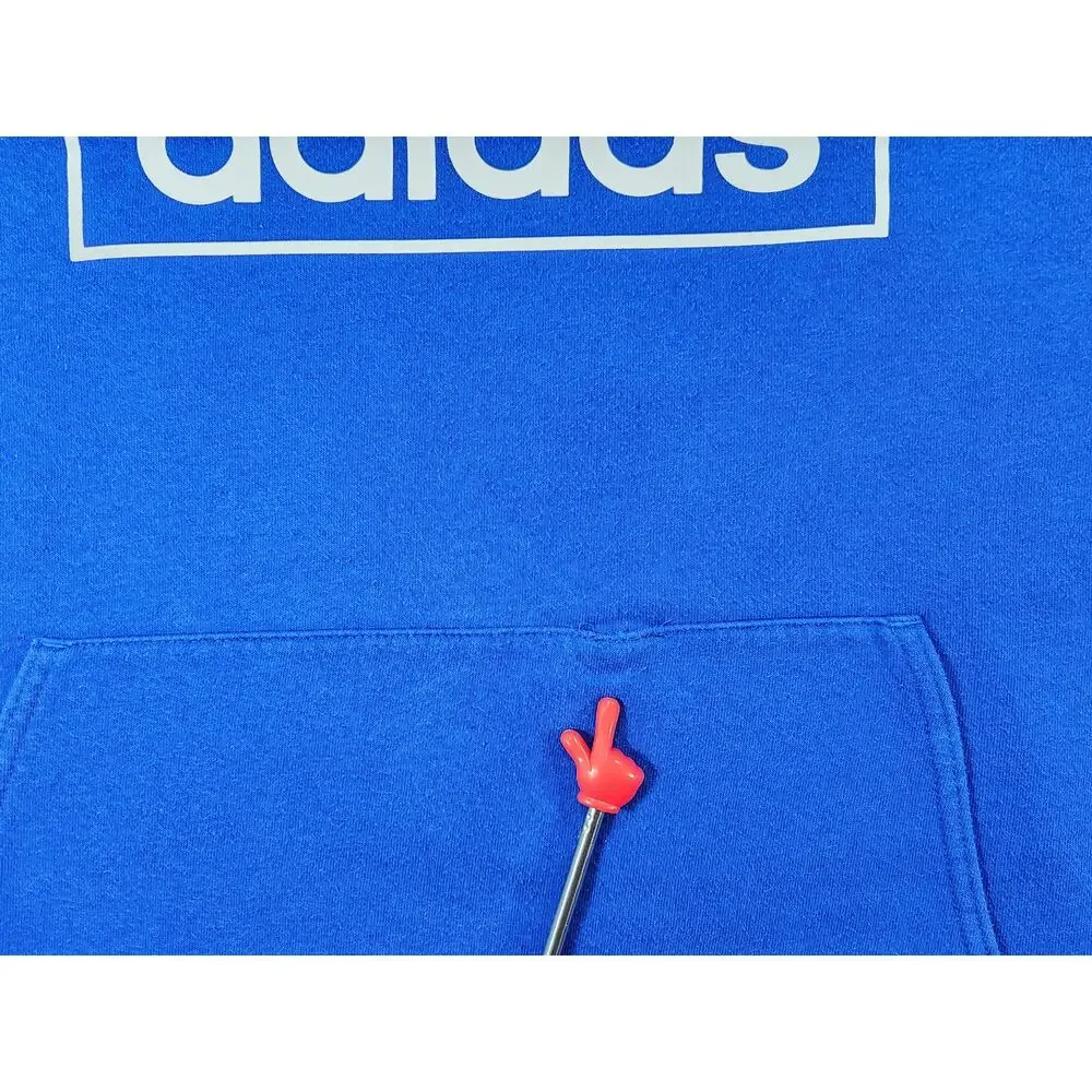 Adidas Men's Blue Black Colorblock Pullover Hoodie Logo XL